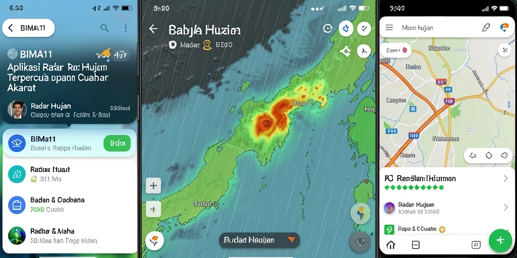 Antarmuka utama BIMA11 menampilkan radar hujan secara jelas dan informatif.