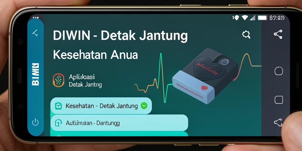 Antarmuka BIWIN yang menampilkan data detak jantung real-time.