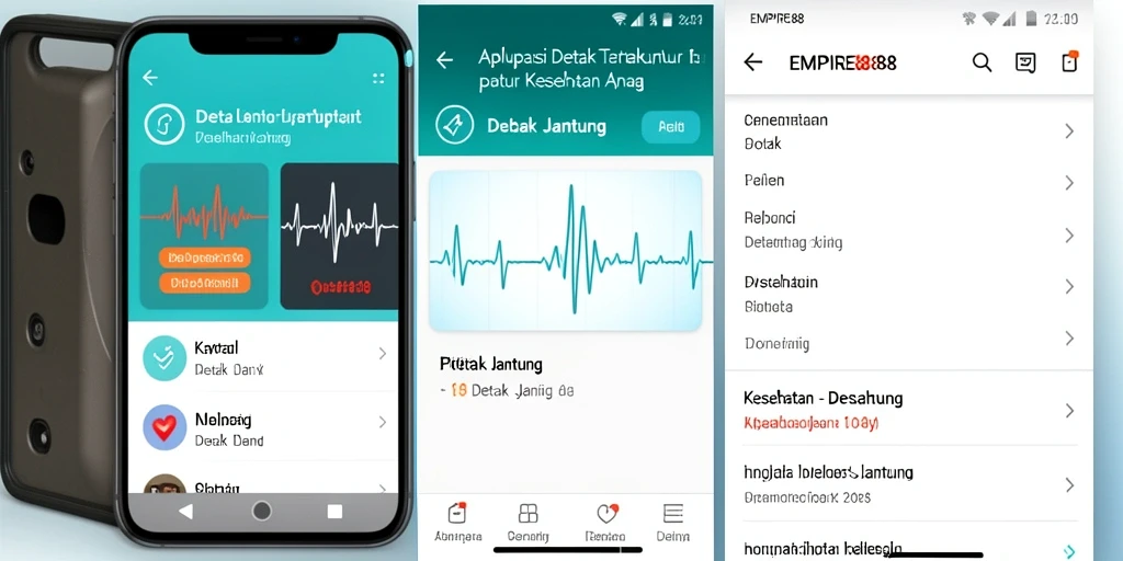 Antarmuka EMPIRE88 menampilkan grafik detak jantung pengguna secara jelas.