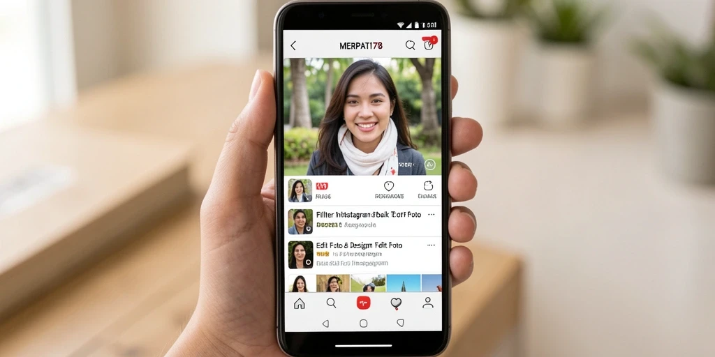 Tampilan antarmuka MERPATI178 dengan filter Instagram yang menarik.