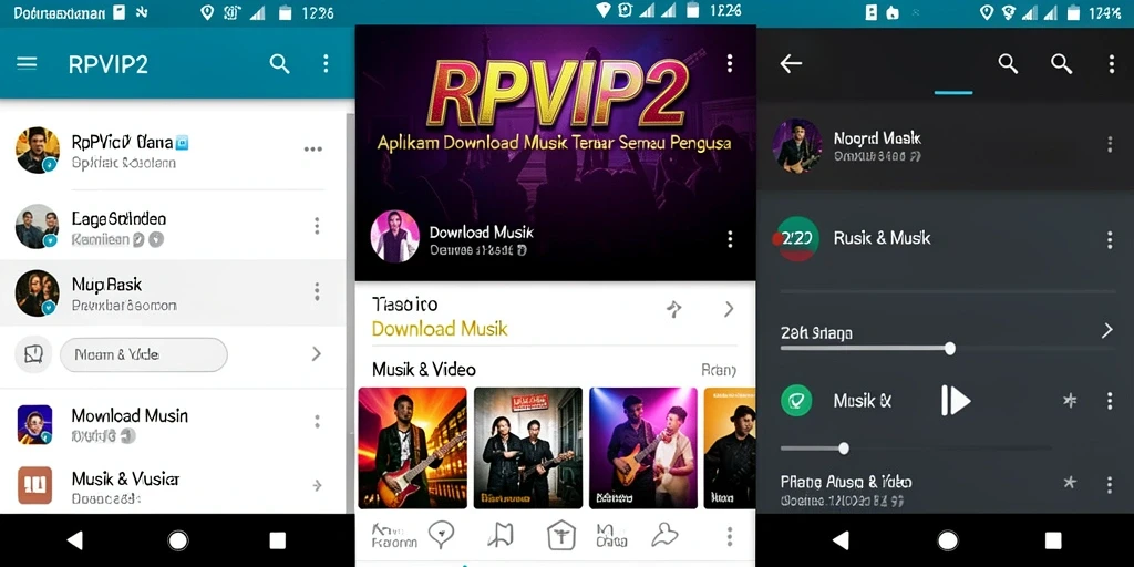 Tampilan antarmuka RPVIP2 yang memudahkan pengguna Download Musik.