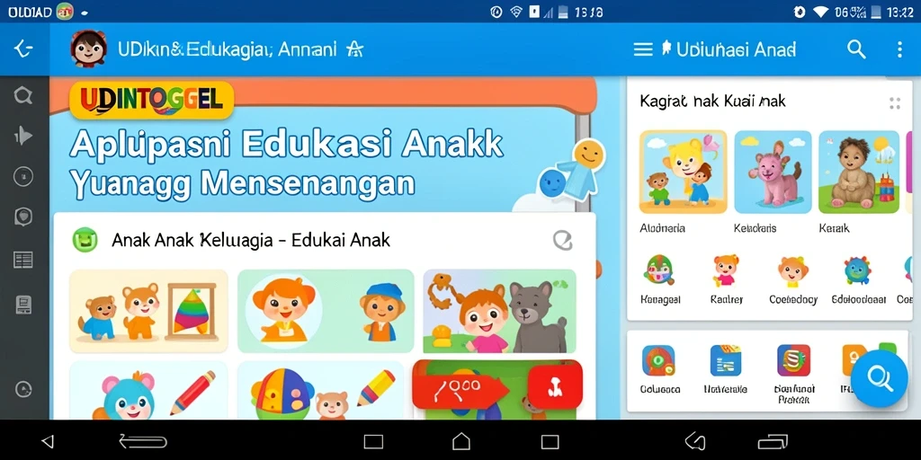 Tampilan antarmuka aplikasi UDINTOGEL yang ramah anak.
